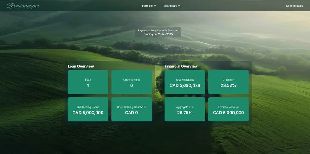 Grasshopper Capital Dashboard